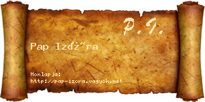 Pap Izóra névjegykártya